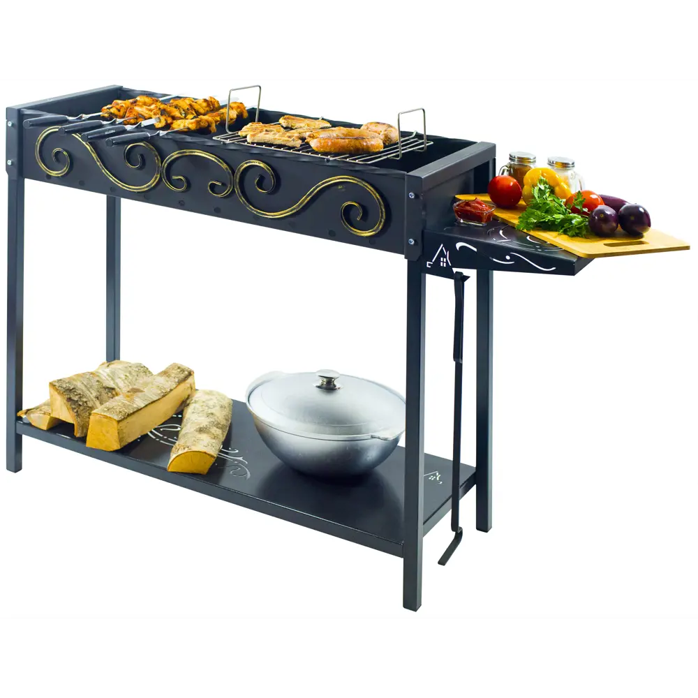 Мангал Дачный сезон Садко С-80 112x36x80 см сталь черный Santreyd STLM-2060966 - Вид №6