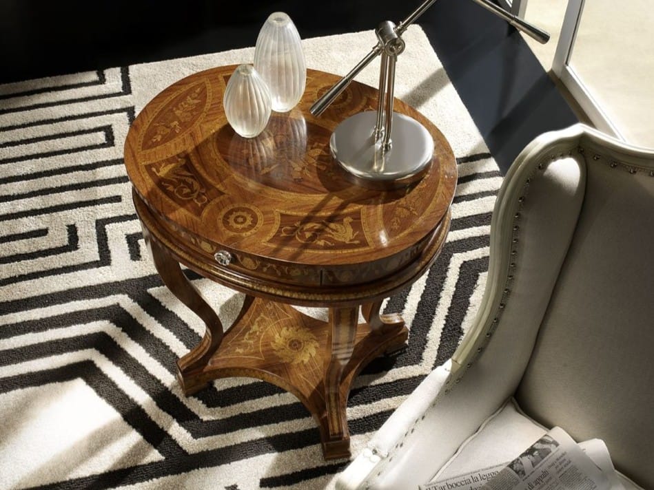 Высокий деревянный овальный журнальный столик для гостиной Arvestyle Orpheo Beetles ARCH-00066292 - Вид №1