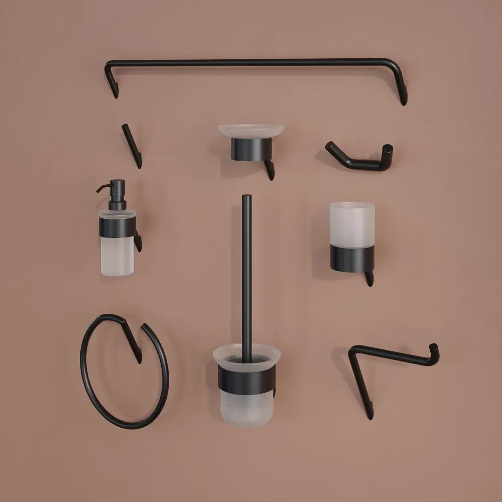 IDDIS Line - настенный полотенцедержатель черный матовый 89379382 STLM-1581966 - Вид №2