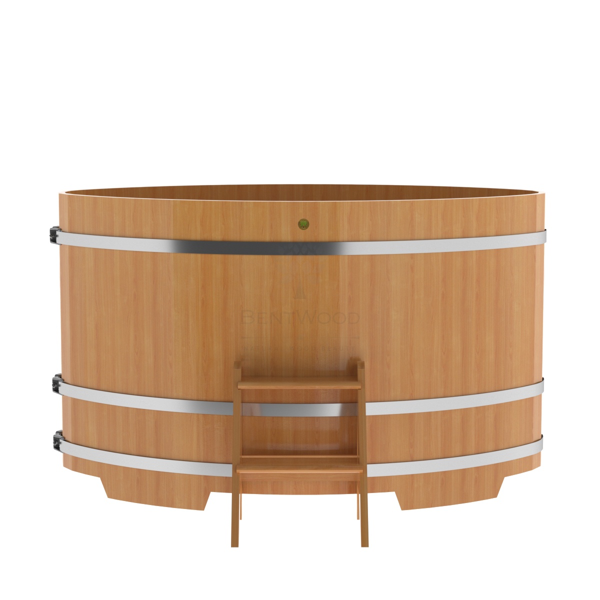 1548 Купель овальная из сращенных ламелей лиственницы 1,15х1,83х1,1 натуральная Alyarus  - Вид №3