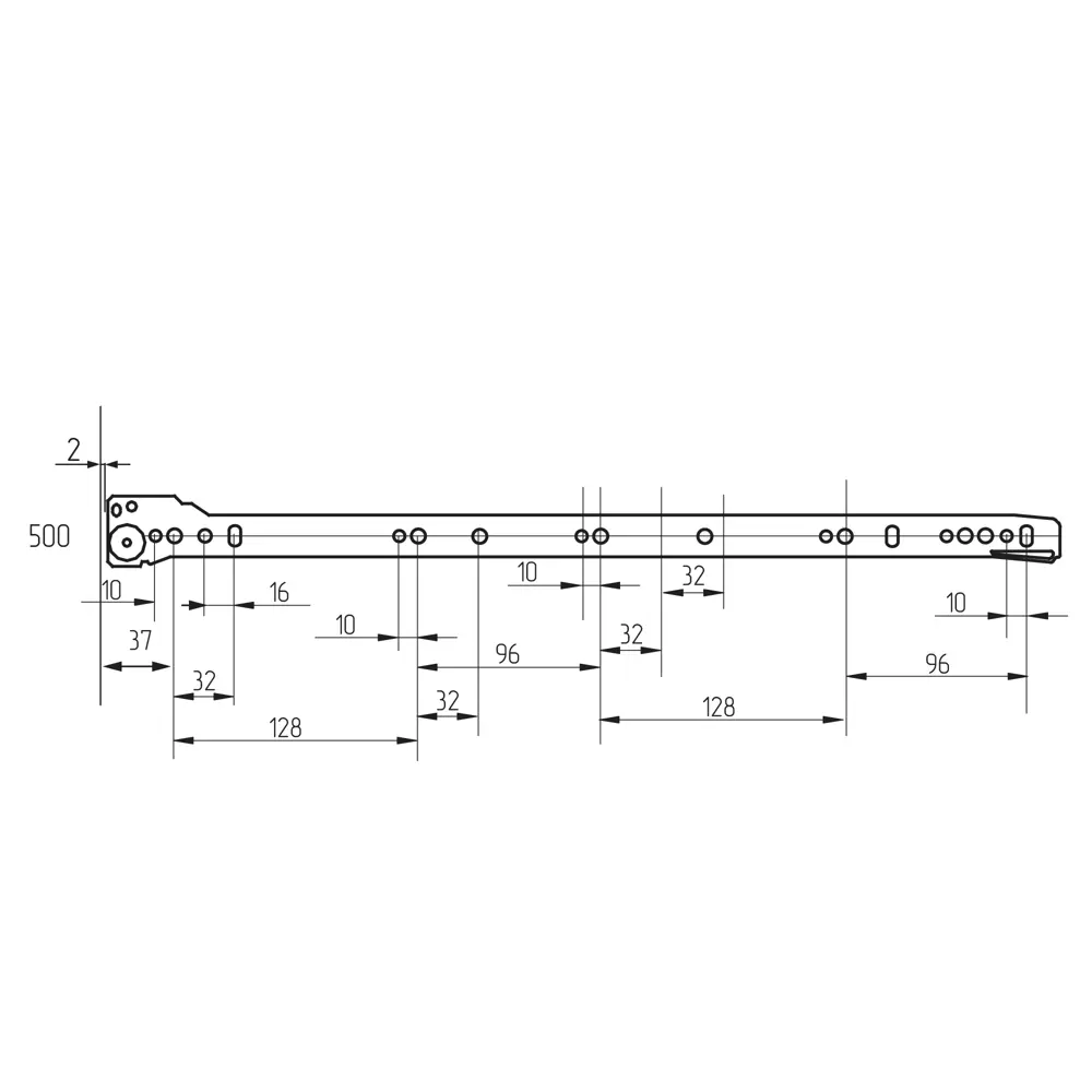 Направляющие роликовые l500 мм, сталь, цвет белый Santreyd STLM-2086327 - Вид №2