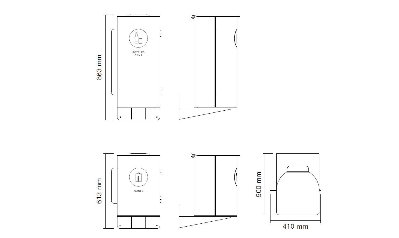 Стальные коллекторы для утилизации отходов TreCe BIRDIE ARCH-00123871 - Вид №2