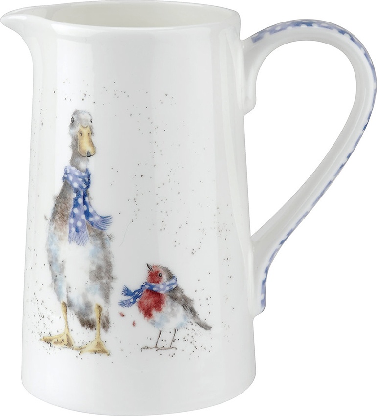 10608752 Royal Worcester Кувшин Royal Worcester "Забавная фауна","Утка и малиновка" 600мл Фарфор костяной 