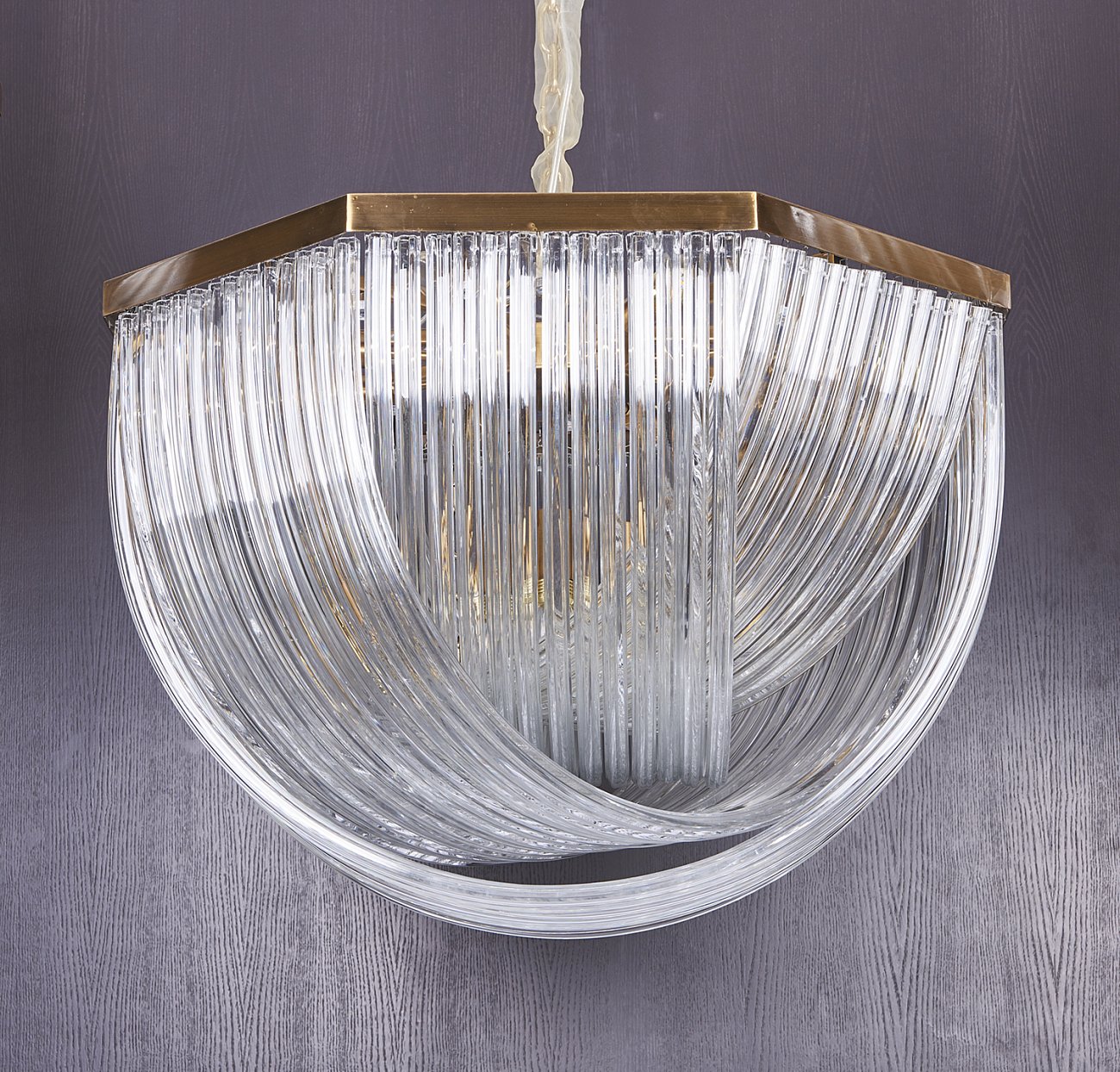 Подвесной светильник Murano L12 brass от Delight Collection A001 L12 DELIGHT COLLECTION ДИЗАЙНЕРСКИЕ 243939 Прозрачный;золото  - Вид №1