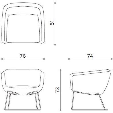 True Design Мягкое кресло-санки с подлокотниками Arca Aa7095 - Вид №8