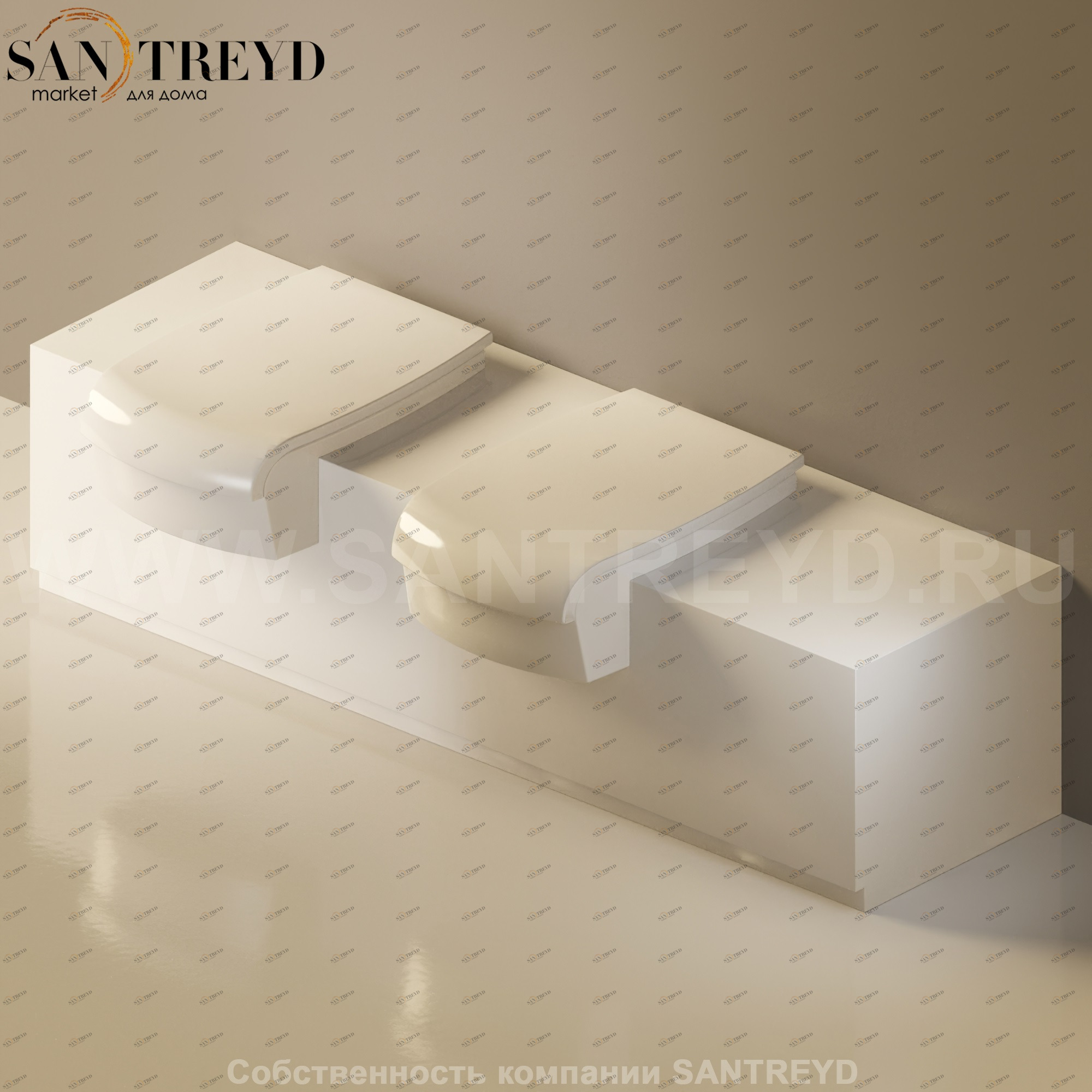 Flaminia UNA Консоль для унитаза и биде от 200 до 240 см белая UNA240WB.9016 Ceramica Flaminia UNA240WB9016