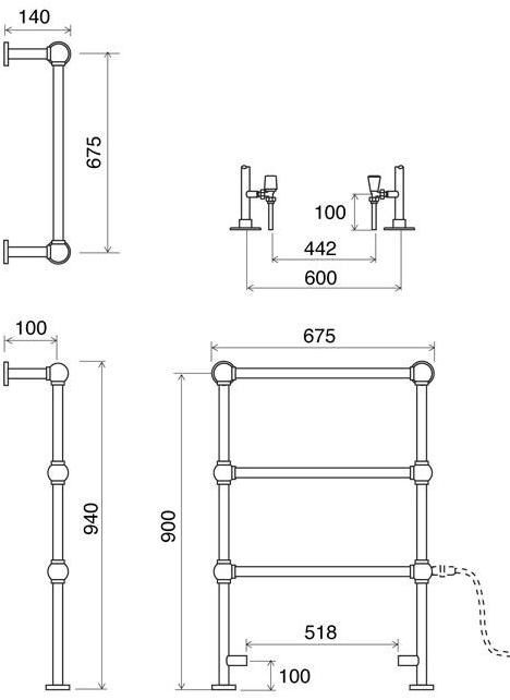 Gentry Home Электрический полотенцесушитель sun-id-1358886 - Вид №2