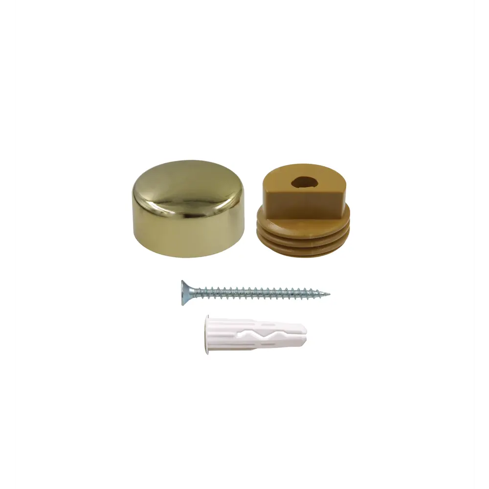 Крепление для зеркала 18 мм металл/пластик гладкое цвет золото 4 шт ЕВРОПАРТНЕР STLM-2093651 - Вид №1