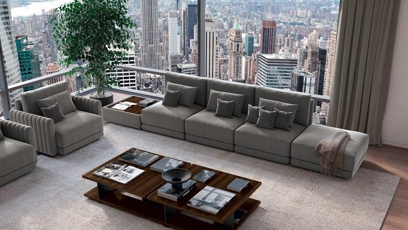 Febal Casa Модульный тканевый диван с полкой для журналов Softcase sun-id-1501311 - Вид №1