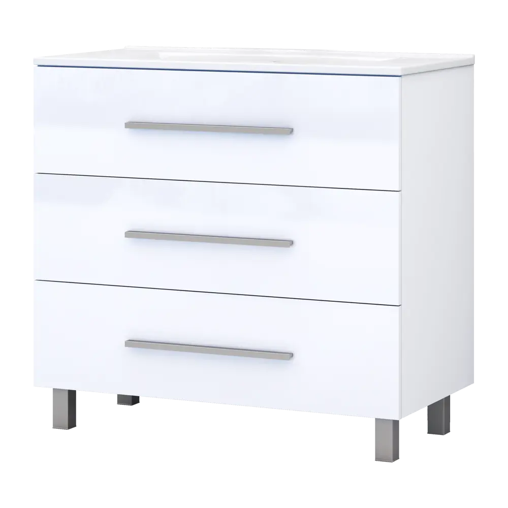 Тумба под раковину напольная Vigo Yuma 90 см цвет белый STLM-2148943 - Вид №1