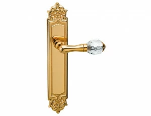 0A3840.000.71 Дверные ручки на пластинах с кристаллами сваровски Золото 24К