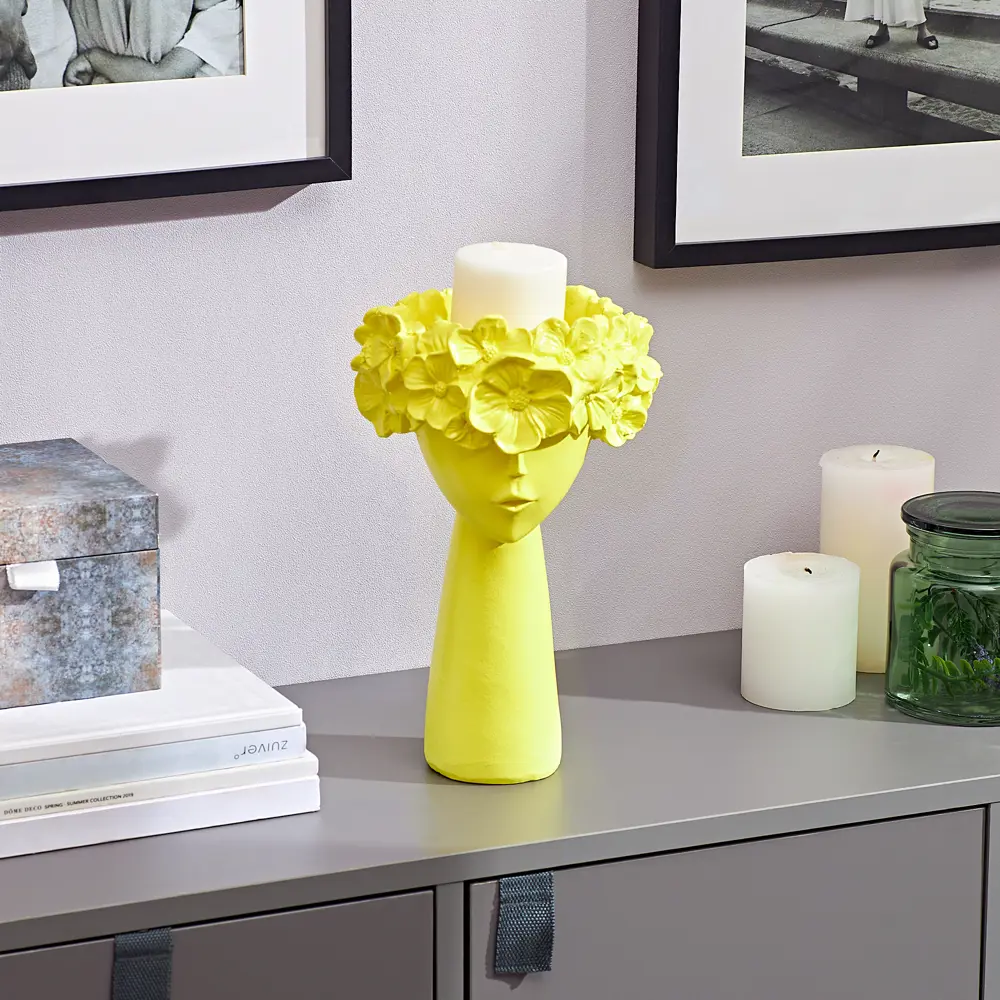 Ваза фигурная Дана гипс цвет лимон 28 см EVIS STLM-2092181