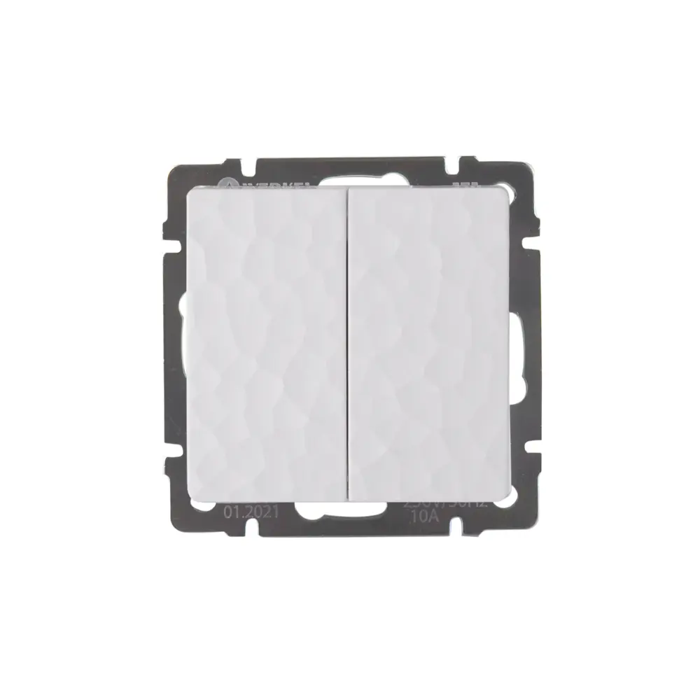 Выключатель проходной встраиваемый Werkel Hammer 2 клавиша цвет белый STLM-2113177