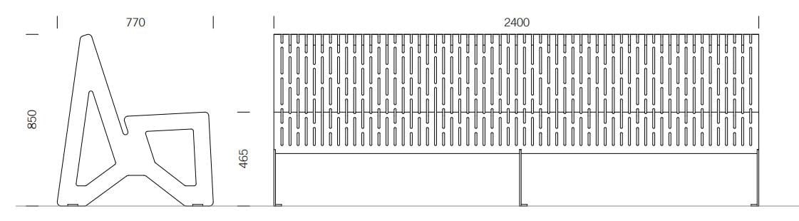 Скамья из нержавеющей стали со спинкой BENKERT BANKE Chalidor ARCH-00095475 - Вид №3