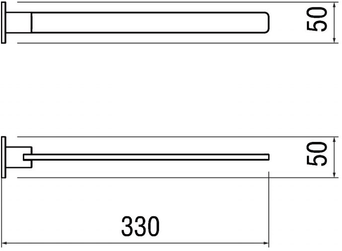 Nobili Rubinetterie Держатель для полотенец консольный фиксированный Loop Aclp22cr - Вид №1