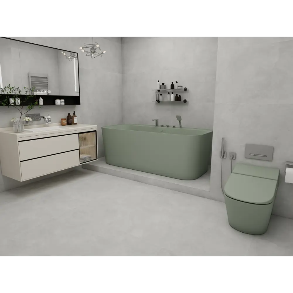 Керамогранит Duna Cemento Perla 60x120 матовый цвет серый 1.44 м² Santreyd STLM-2013703 - Вид №9