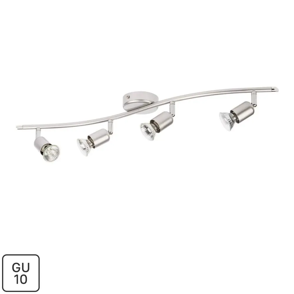 Спот поворотный Basic 4 лампы GU10 10 м² цвет серебристый Santreyd STLM-2198315
