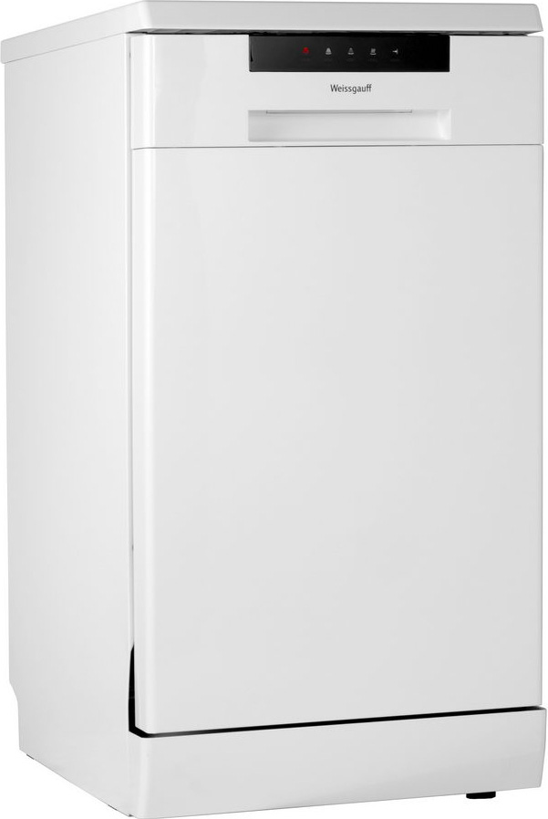 DW 4035 Узкая отдельностоящая посудомоечная машина, 45см, 10 комплектов, 6 программ, 1/2 загрузка, дисплей, защита от протечек, расход 9л, белая Weissgauff Santreyd  - Вид №4