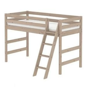 Кровать Flexa Classic полувысокая с наклонной лестницей, коричневая, 190 см