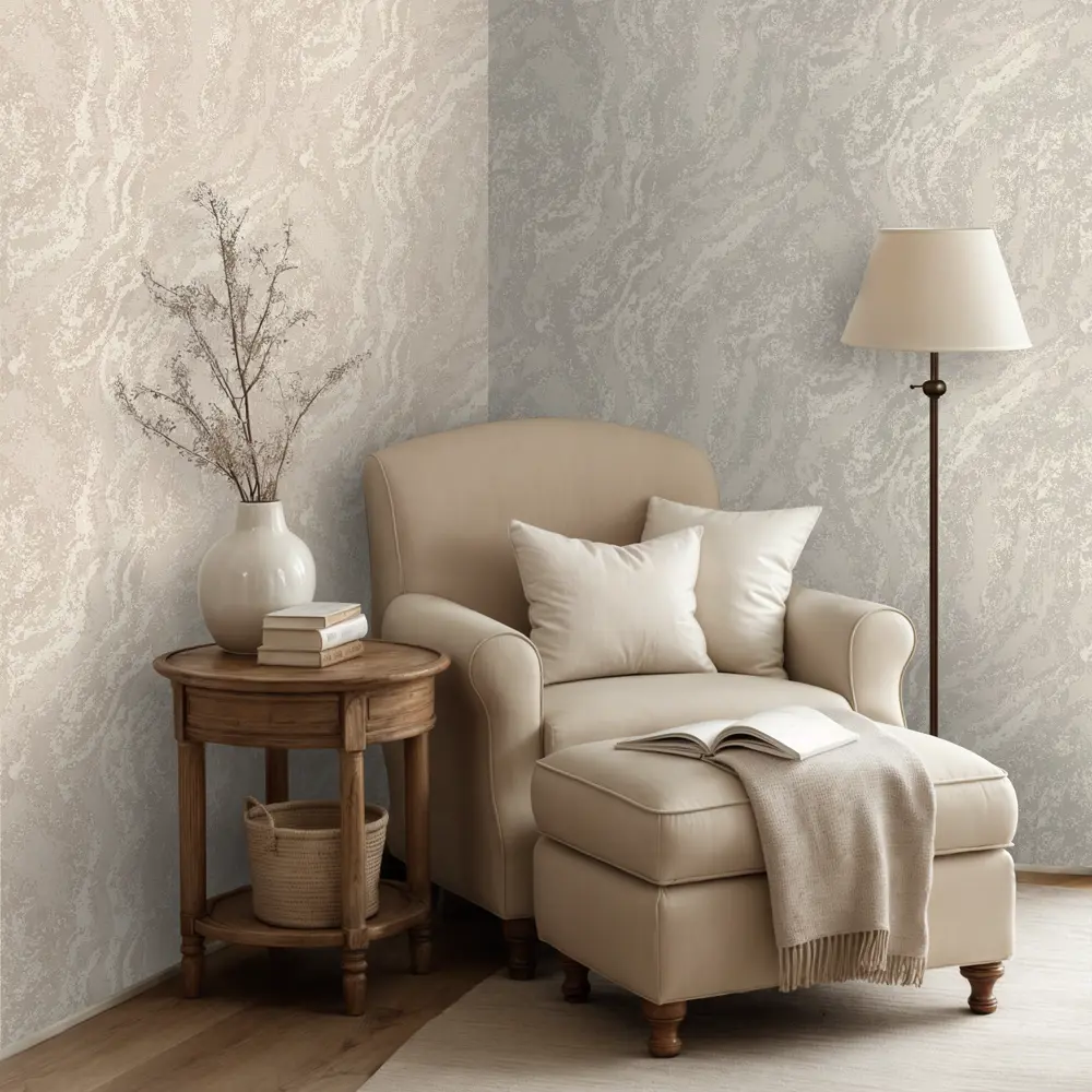 Обои флизелиновые Deco-Deco Calistra темно-бежевые 1.06 м DD6073-12 STLM-2206434 - Вид №4