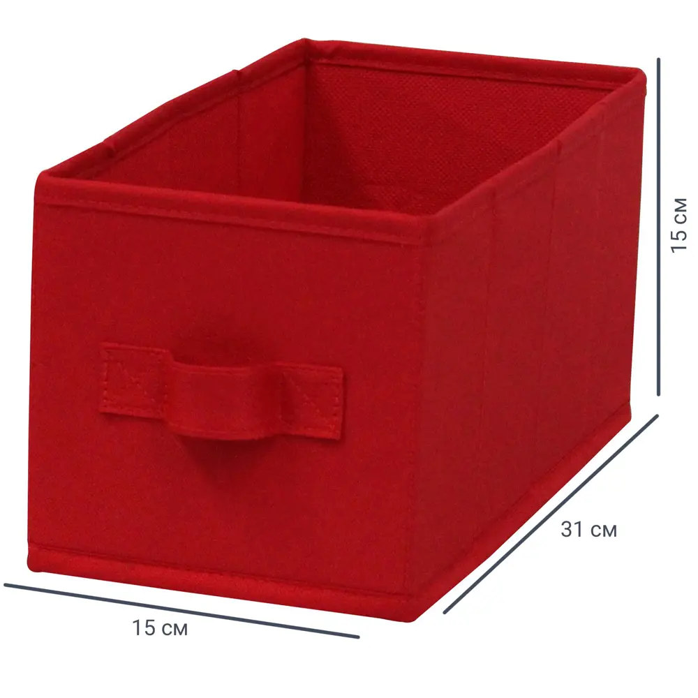 Короб Spaceo KUB Carmen 15x31x15 см 6.9 л полиэстер цвет красный STLM-2055631 - Вид №1