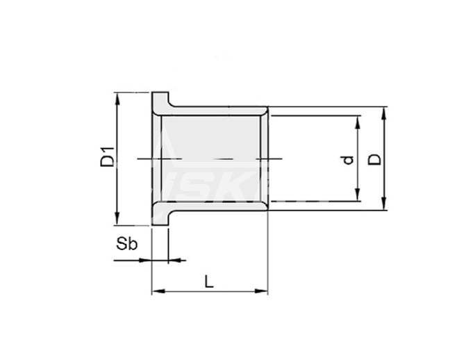 IS1237 Втулка скольжения с фланцем KF08055SF1SN (PCMF081005.5E) ISKRA  - Вид №1