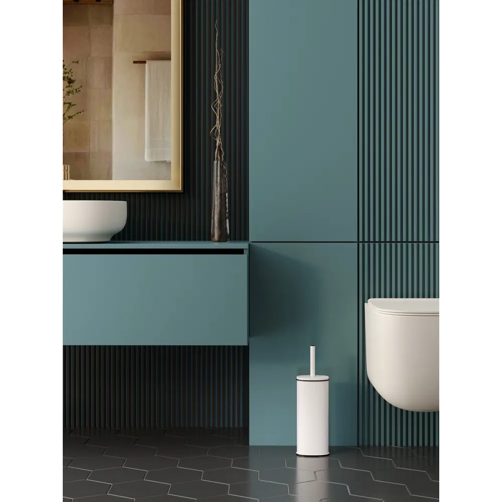 Ерш для унитаза напольный пулито металл белый Santreyd STLM-2196480 - Вид №1