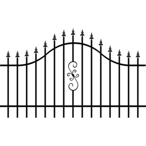 Кованый забор Viola 2x0.95-1.25 м черный
