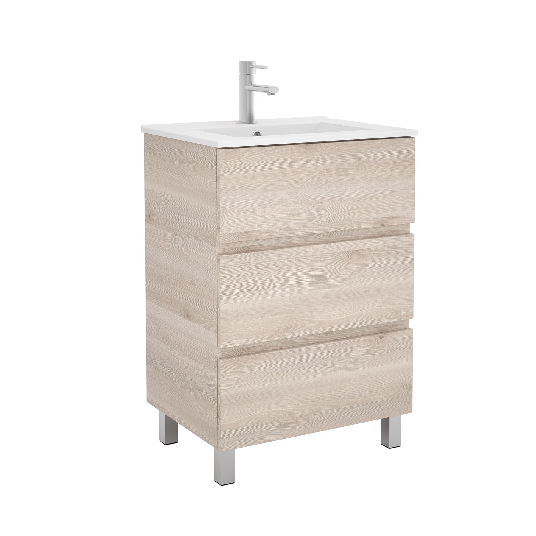 23262 SALGAR Мебель для умывальника FUSSION LINE 600 3 ящика NATURAL 598 x 868 x 450 мм Естественный - Вид №1