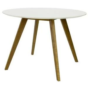 Стол круглый Tenzo Bess, Ø110 см, дуб, белый