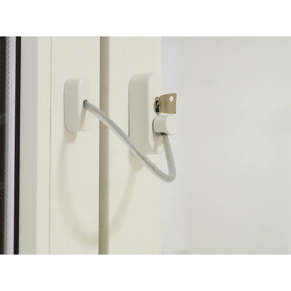 Блокиратор поворота оконный с тросом 8x20 см, сталь, цвет белый Santreyd STLM-2094577 - Вид №4