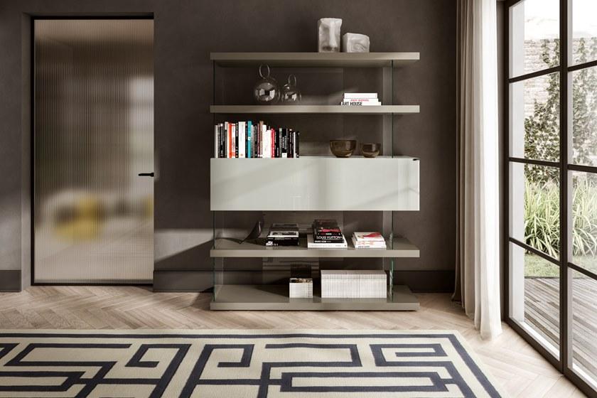 Lago Книжный шкаф из дерева и стекла с письменным столом Air sun-id-1356613 - Вид №1