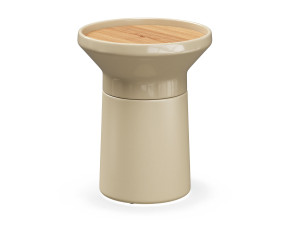 Круглый керамический сад высокий журнальный столик с тиковым верхом