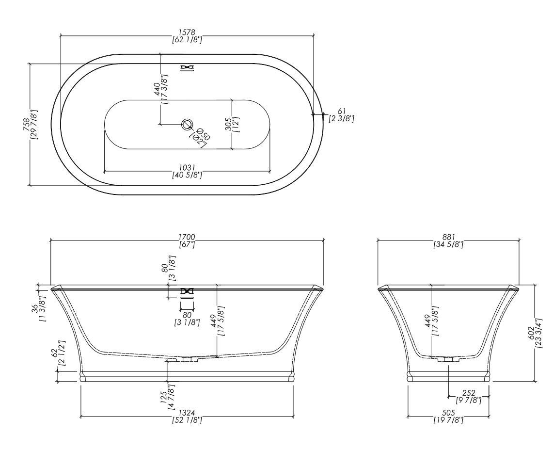 Овальная ванна в центре комнаты в White Tec Plus Devon&Devon Kalos ARCH-00115261 - Вид №6