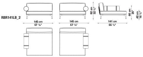 B&B Italia Outdoor Садовый лежак из ткани Ribes sun-id-1476475 - Вид №16