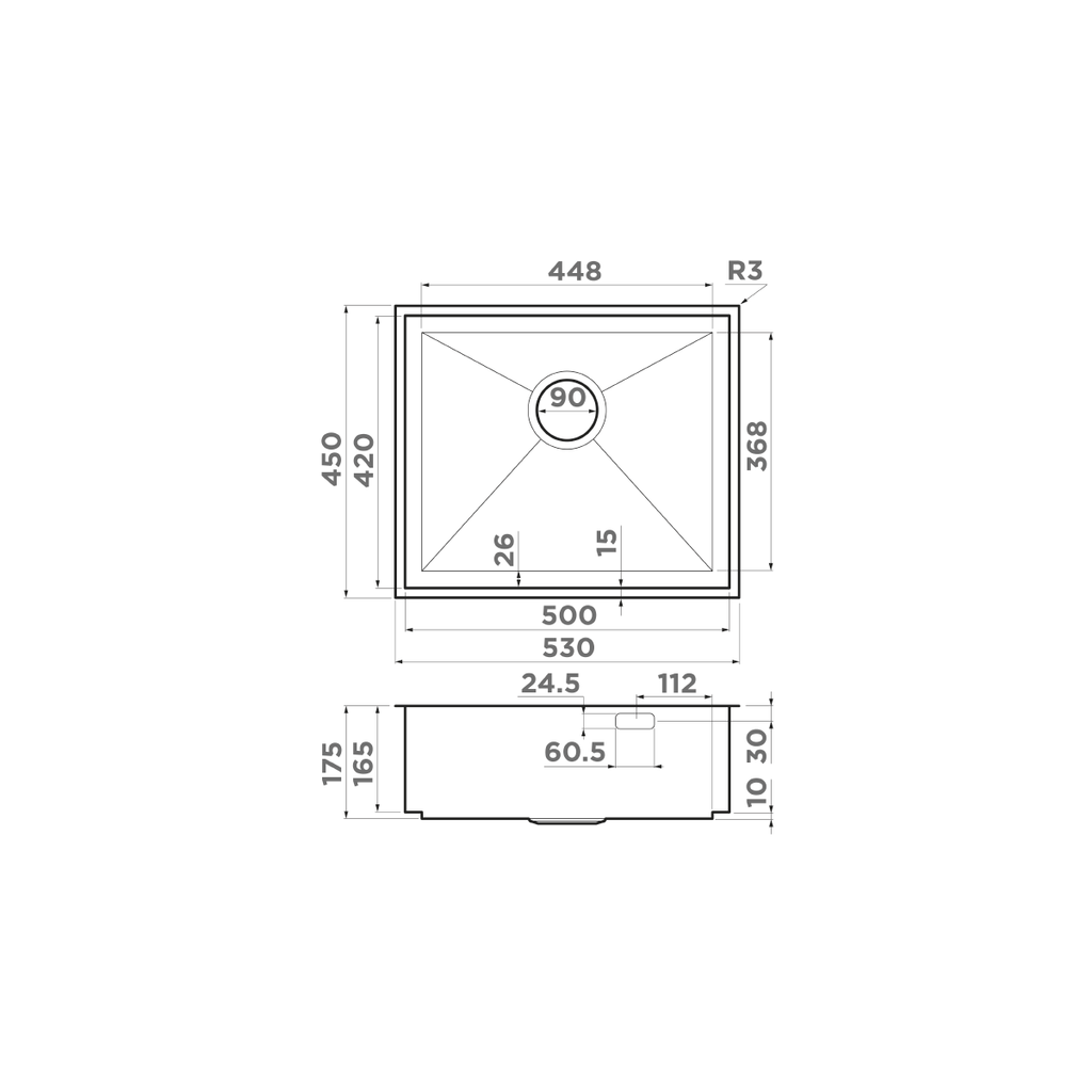 Кухонная мойка Kasen 53-26 INT IN OMOIKIRI 4993304 - Вид №5