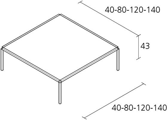 Alias Квадратный стеклянный журнальный столик Tavolo zero sun-id-1382174 - Вид №6