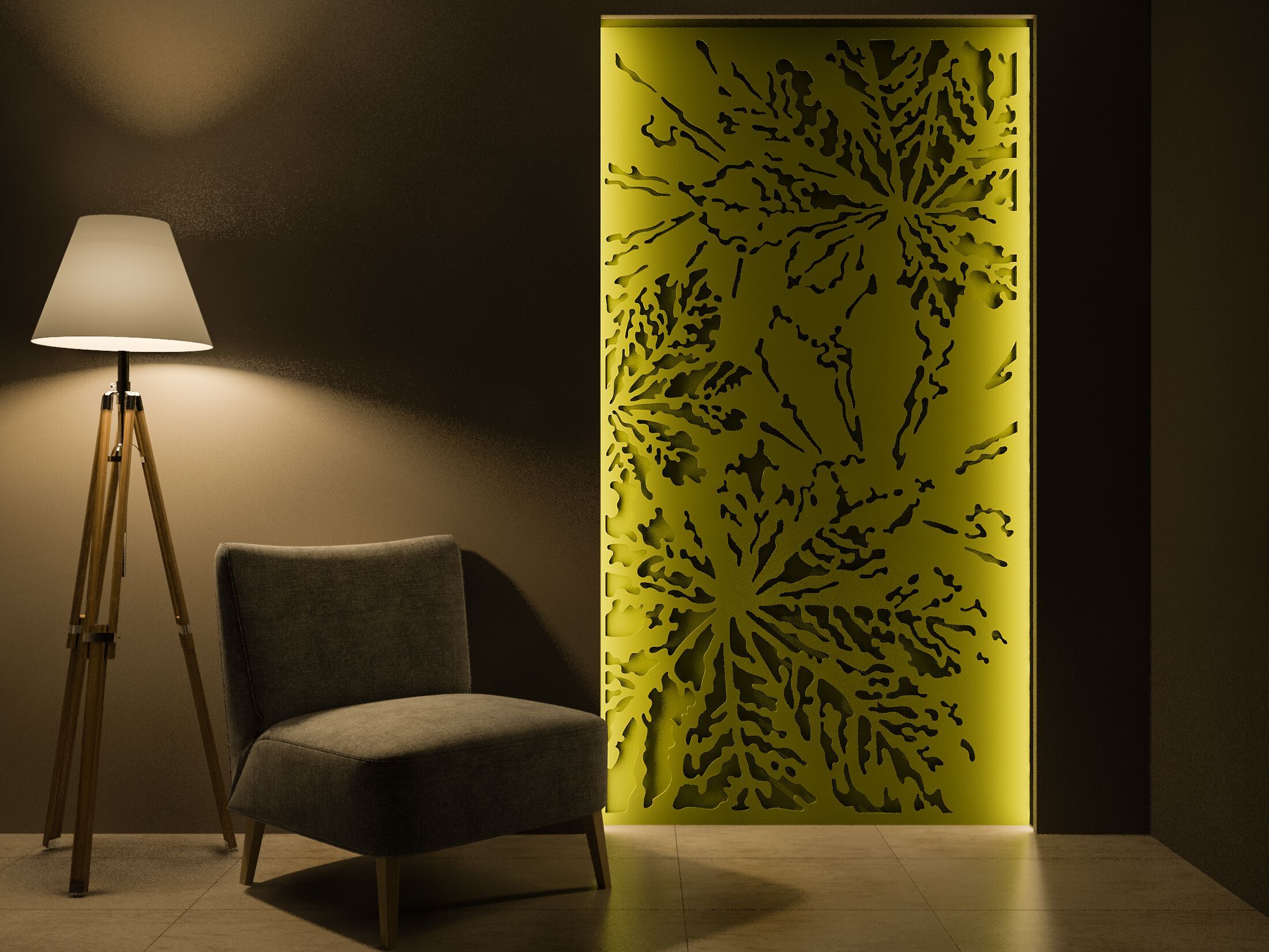 Трехмерная декоративная гипсовая панель WallDeco BOTANICA ARCH-00055922