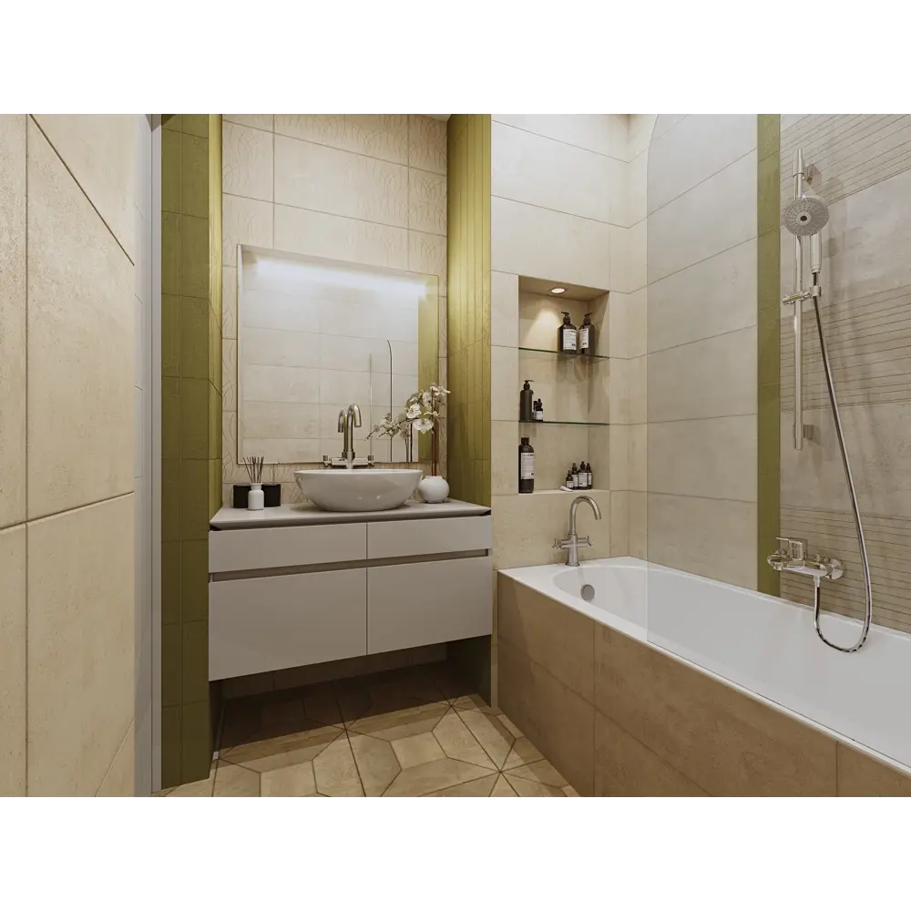 Плитка напольная Loft «Деко» 42x42 см 1.41 м2 цвет бежевый BELANI STLM-2160353 - Вид №3