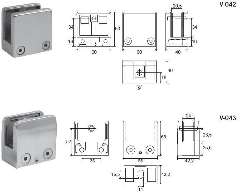 Metalglas Bonomi Крепление для парапетов из матовой стали sun-id-1485627 - Вид №1