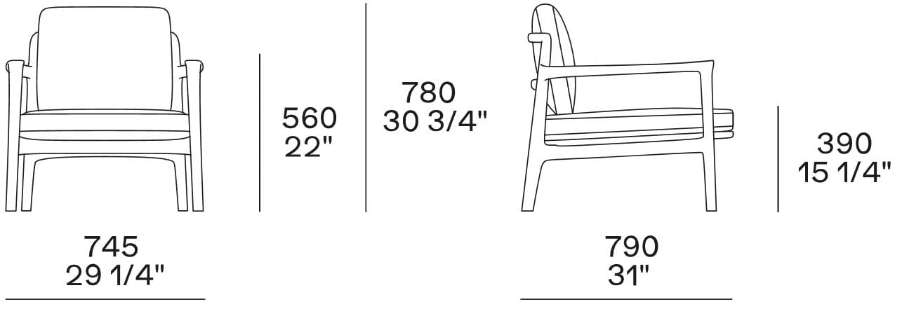 Тканевое садовое кресло с подлокотниками Poliform Магнолия ARCH-00028407 - Вид №3