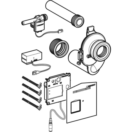 116.086.00.1 Geberit Urinalsteuerung mit elektronischer Spülauslösung, Netzbetrieb, Unterputz, verdeckt Geberit  - Вид №1