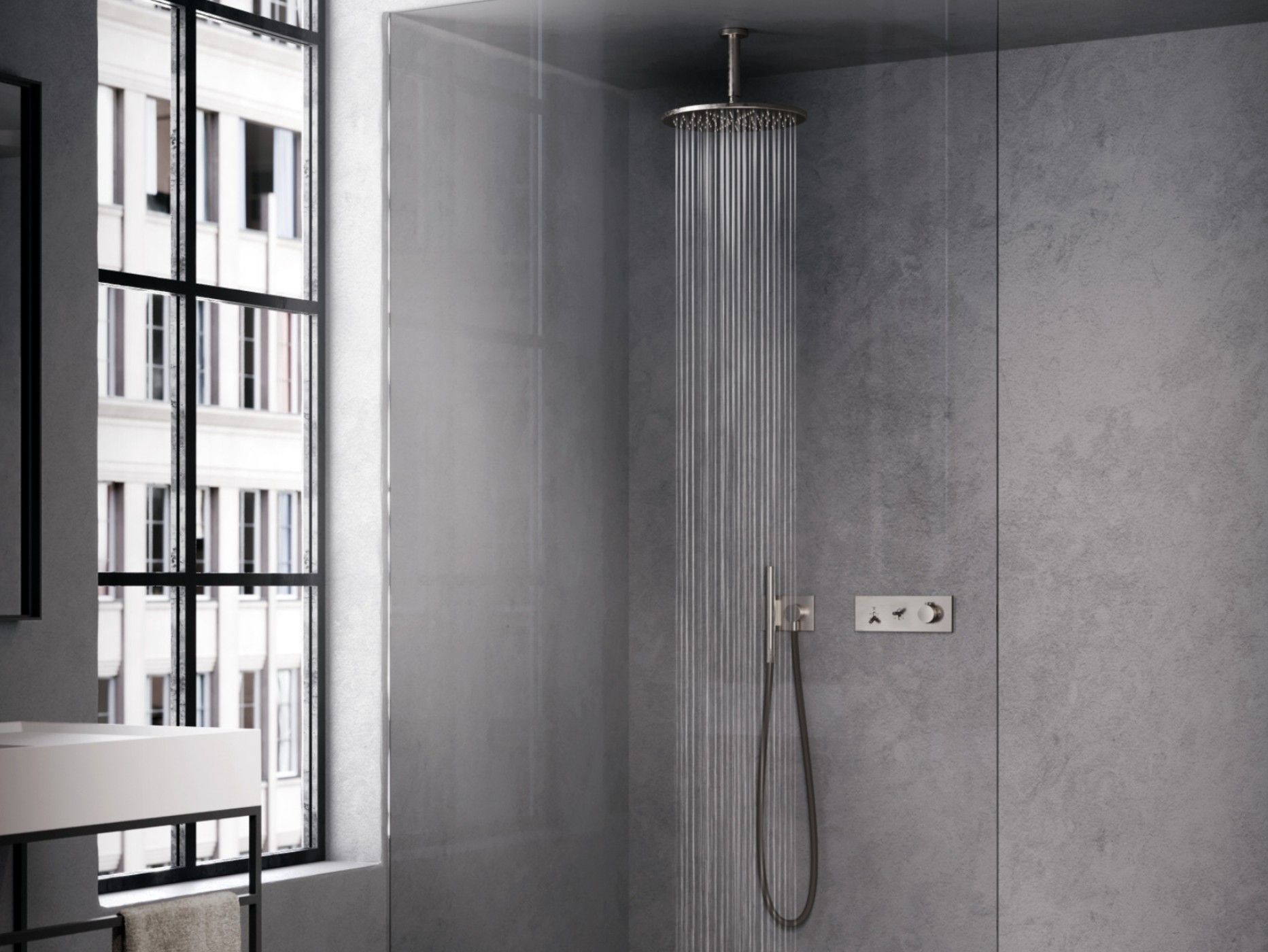 Латунный утопленный термостатический набор для душа с ручным душем Rubinetterie Treemme Watt ARCH-00055815