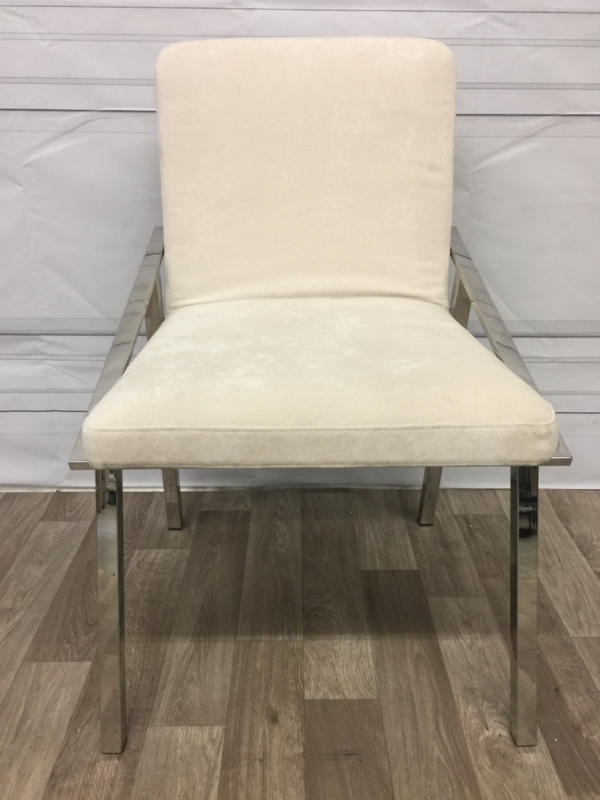 Стул белый с металлическими ножками, хром Reynolds от Eichholtz EICHHOLTZ EICHHOLTZ 060749 Черный  - Вид №5