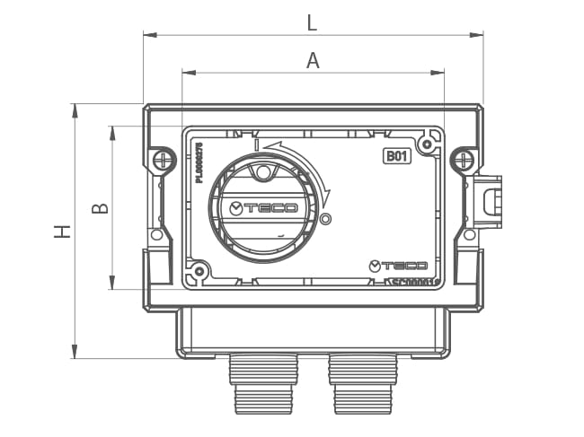 Утопленный газовый запорный кран с U-образными соединениями вниз TECO ARCH-00099333 - Вид №7