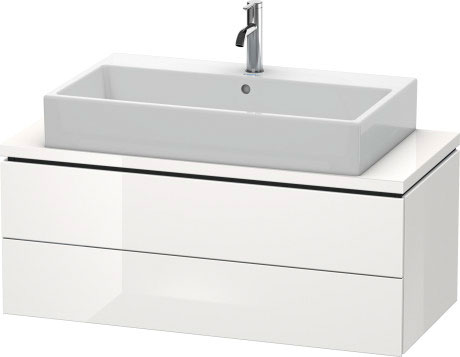 LC580908585 Тумбочка для компактной консоли L-Cube #LC5809 1020 x 477 мм Белый глянцевый лак Duravit - Вид №2