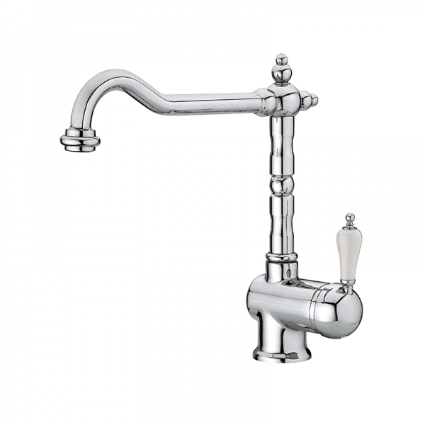 960707 BASIC/PREMIUM Ретро носик 1866 Смеситель для мойки Черный GRB MIXERS  - Вид №1