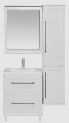 Тумба напольная Марта - 60 белая факт. с раковиной EVVA 60 D MISTY 2312153 - Вид №1