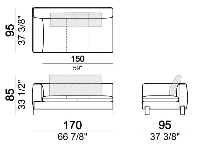 3-местный тканевый диван Arketipo BROWN SUGAR ARCH-00058205 - Вид №25