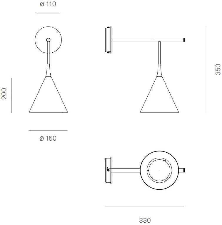 Firmamento Milano Настенный светильник из алюминия Cono Cg-051wxs-xx- - Вид №2